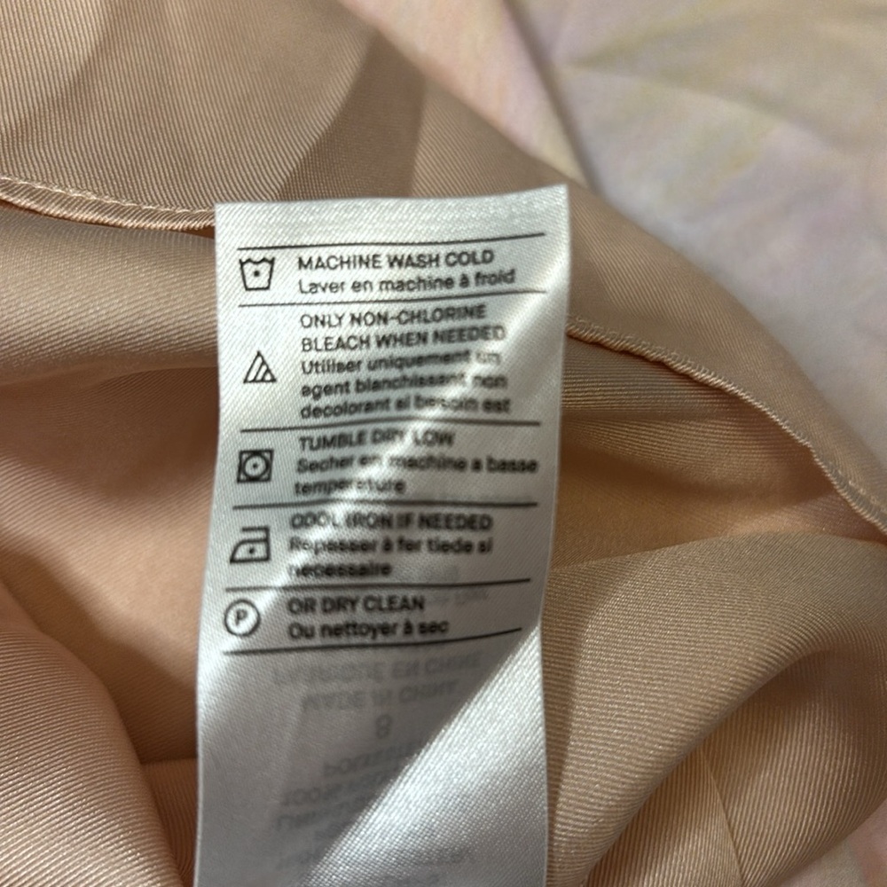 Vince Draped Midi Skirt in Rainbow Wash - Size 8 - Picture 7 of 16